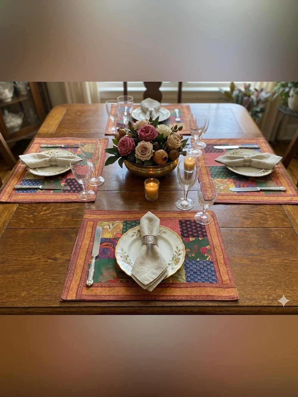 Vintage Pier 1 Indian Patchwork placemats set of 4